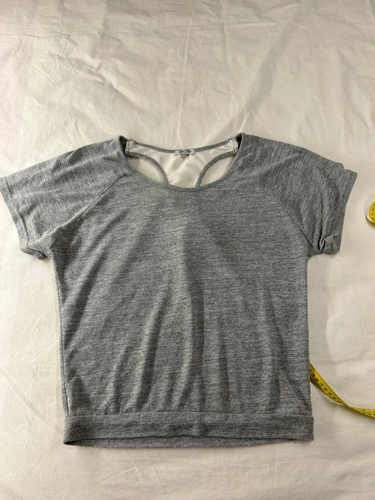 T-shirt blouse à manches courtes gris girl tribu